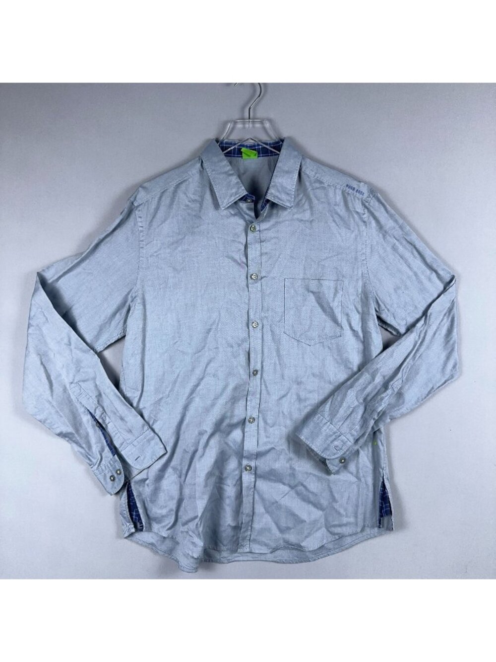 Hugo Boss Button Down Shirt Size XL Light Blue 100% Cotton Long Sleeve